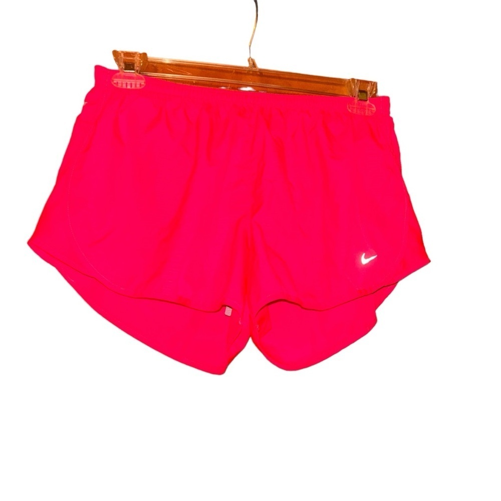 𝅺Women nike hot pink neon running workout shorts size Large ladies